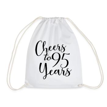 Cheers To 95 Years 95th Birthday Anniversary - Drawstring Bag - white - Front