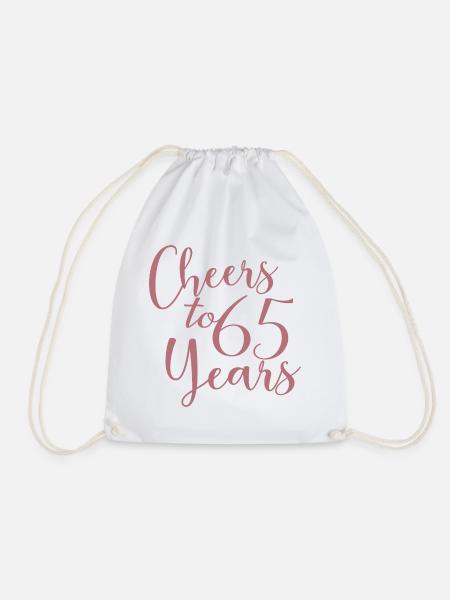 Prost auf 65 Jahre 65. Geburtstag - Turnbeutel - Weiß