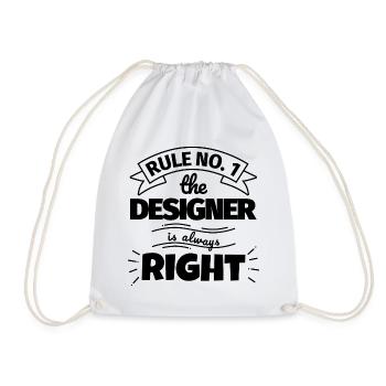 DESIGNER lustiges Geschenk - Turnbeutel - Weiß - Vorne
