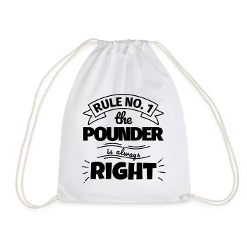 POUNDER funny gift - Drawstring Bag - white - Front