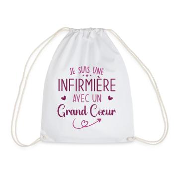 Je Suis Une Infirmière Avec Un Grand Cœur - Sac de sport léger - blanc - Devant