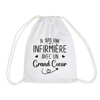 Je Suis Une Infirmière Avec Un Grand Cœur - Sac de sport léger - blanc - Devant