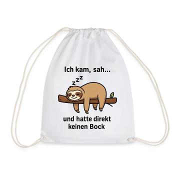 Faultier Geschenk Sloth Büro Arbeitskollege - Turnbeutel - Weiß - Vorne