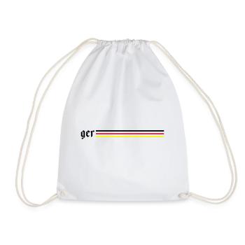 ger germany flag line - Drawstring Bag - white - Front