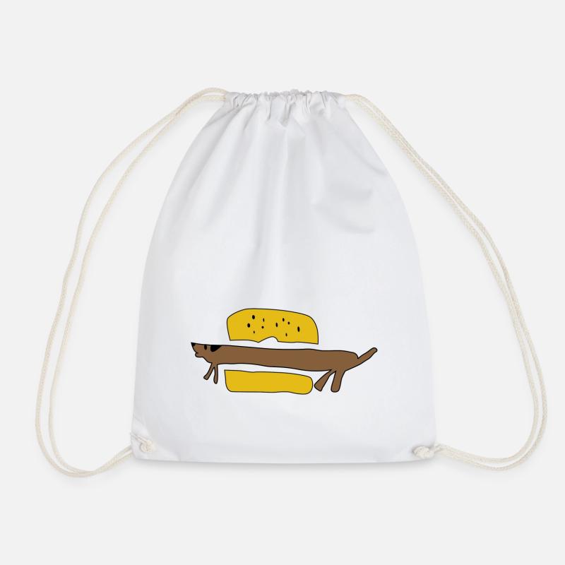 hot dog - Drawstring Bag - white