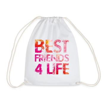 best friends 4 life colorful - Drawstring Bag - white - Front