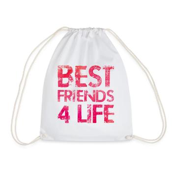 best friends forever - Drawstring Bag - white - Front