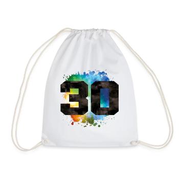 30 Number - Drawstring Bag - white - Front