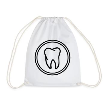 tooth icon - Drawstring Bag - white - Front