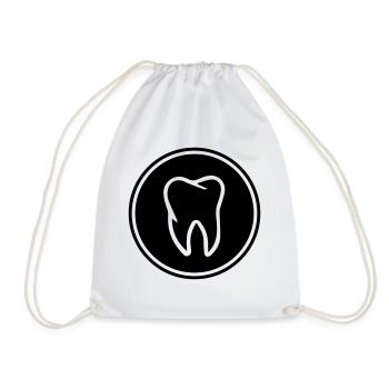 tooth icon - Drawstring Bag - white - Front