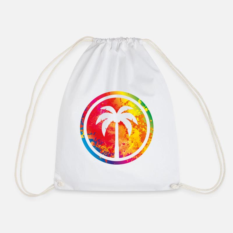 palme symbol insel bunt - Turnbeutel - Weiß