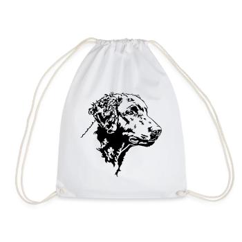 CURLY COATED RETRIEVER Hunde Portrait Wilsigns - Turnbeutel - Weiß - Vorne