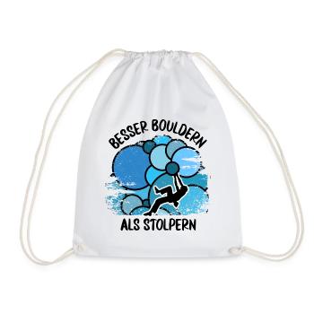 Vintage Bouldern Boulderer Klettern Kletterer - Turnbeutel - Weiß - Vorne
