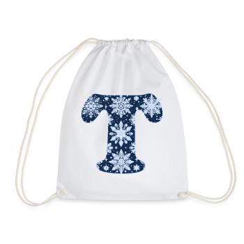 Lettre T Flocons de neige - Sac de sport léger - blanc - Devant
