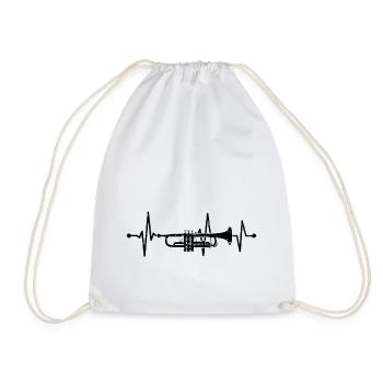 Trompette Heartbeat Musicien Trompette Cuivre Musique - Sac de sport léger - blanc - Devant
