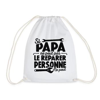Papa Bricoleur Si Papa Ne Peut Pas Le Réparer - Sac de sport léger - blanc - Devant
