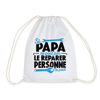 Papa Bricoleur Si Papa Ne Peut Pas Le Réparer - Sac de sport léger - blanc - Devant