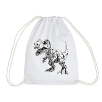T-Rex Dino Papier Design - Turnbeutel - Weiß - Vorne