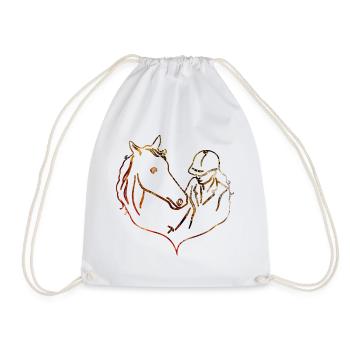 HORSE PONY HORSE LOVE - Drawstring Bag - white - Front