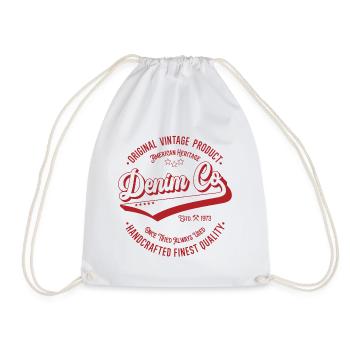 Denim Co. original vintage product handcrafted - Drawstring Bag - white - Front