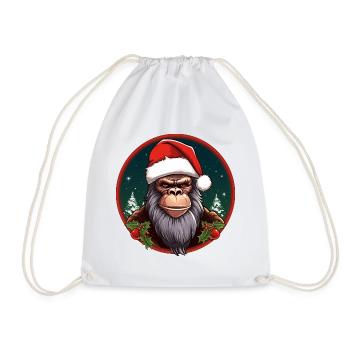 Affe Weihnachten - Turnbeutel - Weiß - Vorne