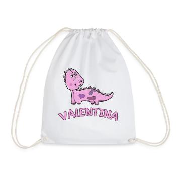 Dinosaure enfant drôle Valentina cadeau naissance - Sac de sport léger - blanc - Devant