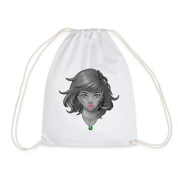 Anime Mädchen mit hübschem Schmuck - Turnbeutel - Weiß - Vorne
