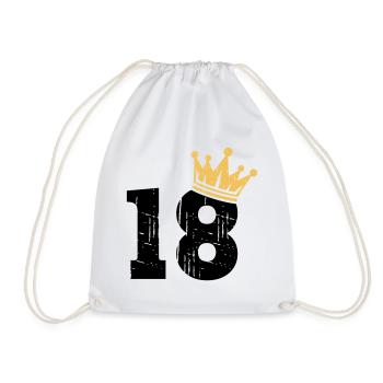 18 Crown 18th Birthday 18 years old - Drawstring Bag - white - Front