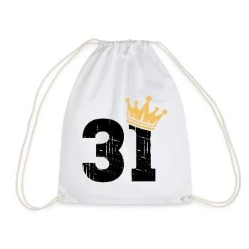 31 Crown 31st Birthday 31 years old - Drawstring Bag - white - Front
