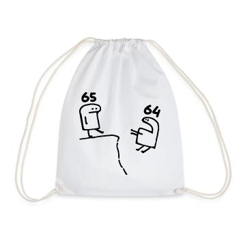 65 Years - 65th Birthday Fun 65 Year Gift - Drawstring Bag - white - Front