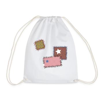 rapiéçage suture aiguille à coudre Patchwork étoiles - Sac de sport léger - blanc - Devant