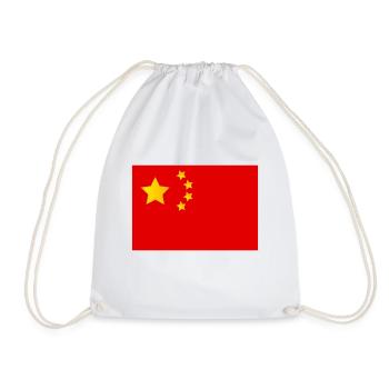 china flag - Drawstring Bag - white - Front