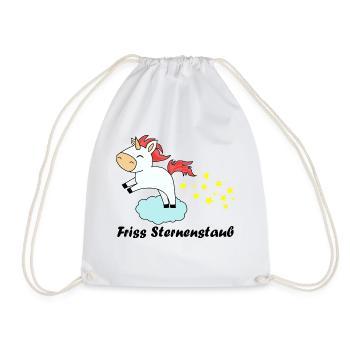 Friss Sternenstaub Einhorn Wolke Sterne Geschenk - Turnbeutel - Weiß - Vorne