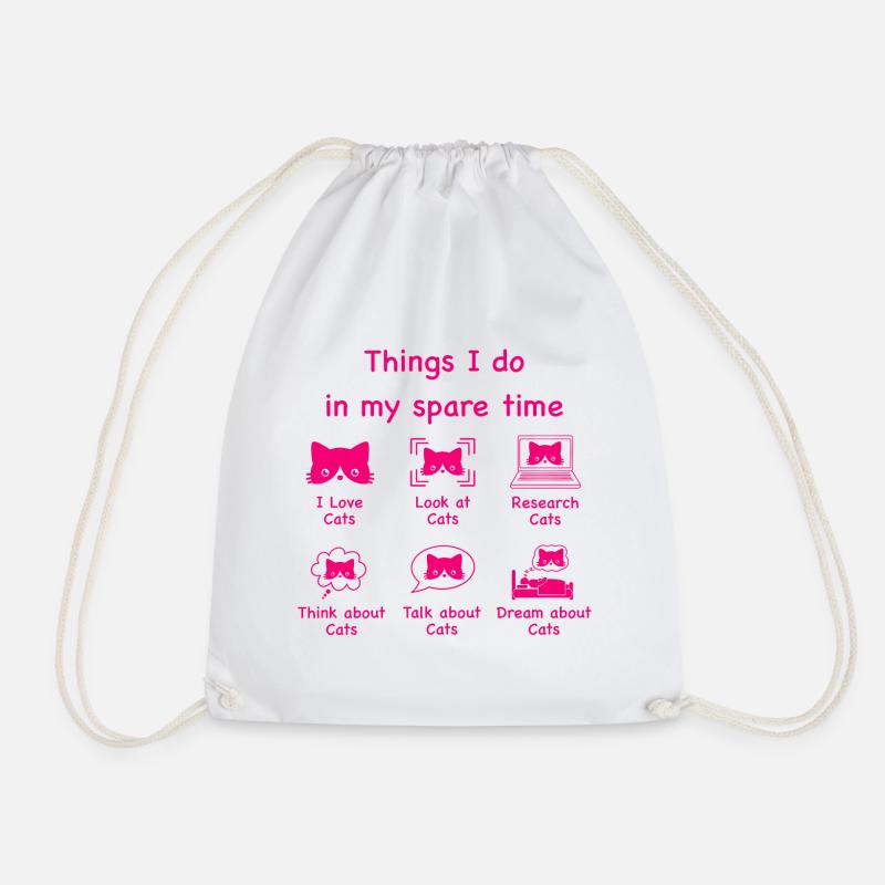 Katzen, Katzen, Katzen (pink) - Turnbeutel - Weiß
