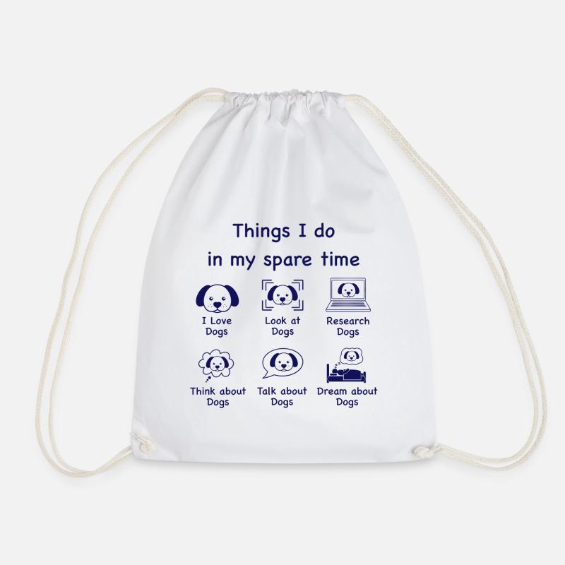 Dog lovers (blue) - Drawstring Bag - white