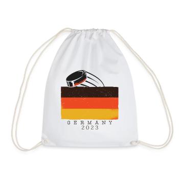 Eishockey WM 2023 Germany Deutschland Flagge - Turnbeutel - Weiß - Vorne