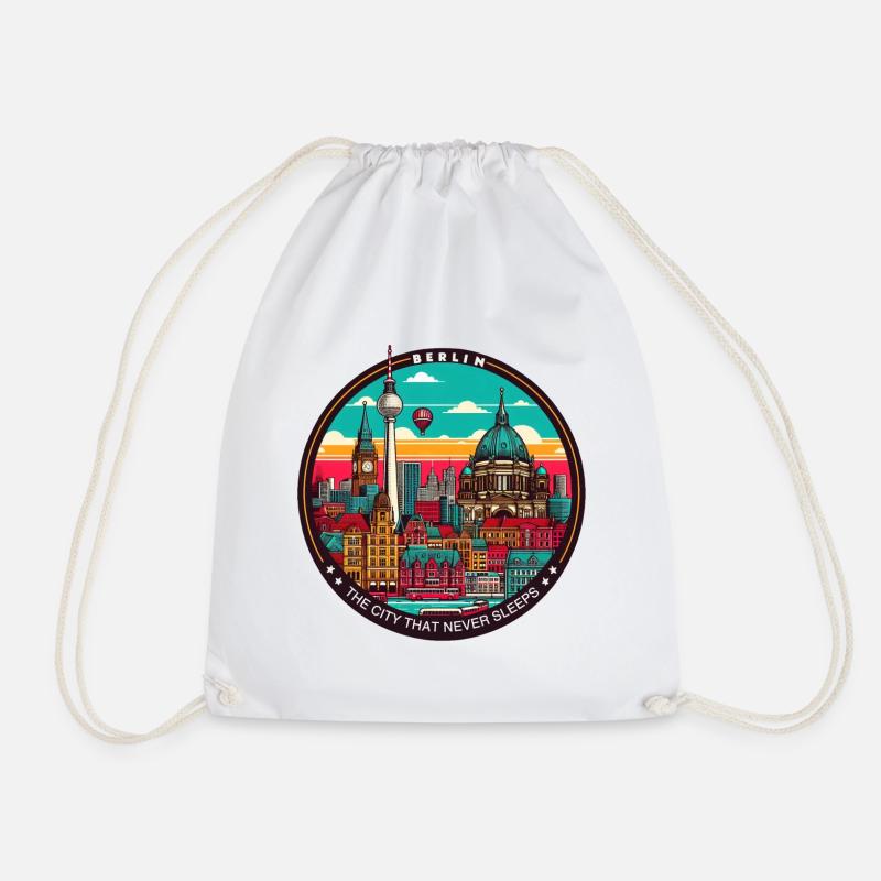 Berlin the city that never sleeps - Drawstring Bag - white