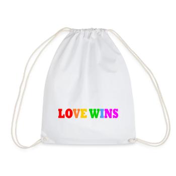 Love wins - Drawstring Bag - white - Front