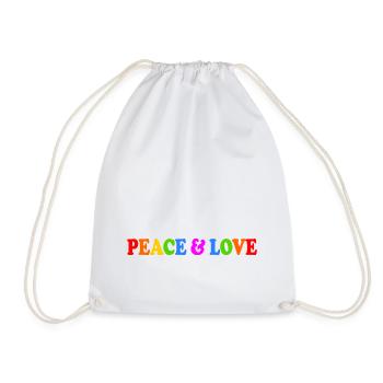 Peace and love - Drawstring Bag - white - Front