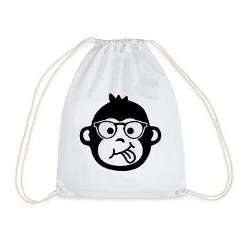 monkey affe brille emoji - Turnbeutel - Weiß - Vorne