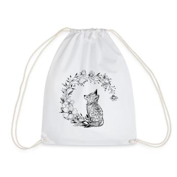 petit renard renardeau top mignon et lune florale  - Sac de sport léger - blanc - Devant