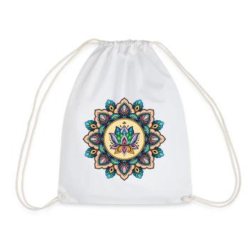 Lotus flower, Mandala sticker - Sac de sport léger - blanc - Devant