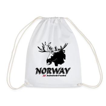 Norvège - Elk - Drapeau norvégien - Sac de sport léger - blanc - Devant