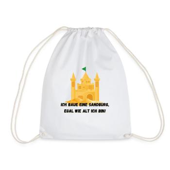 Château de sable - Je construirai un château de sable, quel que soit son âge - Sac de sport léger - blanc - Devant