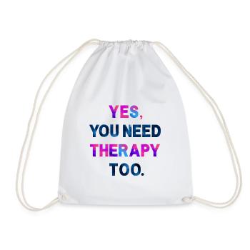 THÉRAPIE. Une chemise, un mot. - Sac de sport léger - blanc - Devant