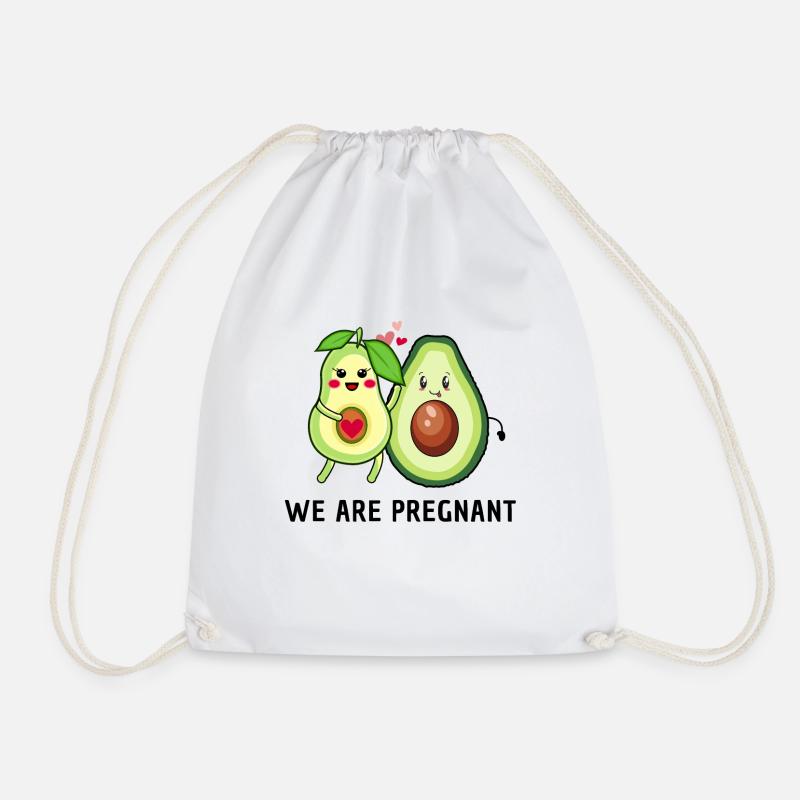 we are pregnant - Avocado Eltern - Turnbeutel - Weiß