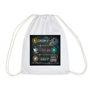 Dream It.....Coffee Bean......Build It - Drawstring Bag - white - Front