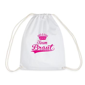 TEAM BRAUT hochzeit heiraten JGA trauung - Turnbeutel - Weiß - Vorne