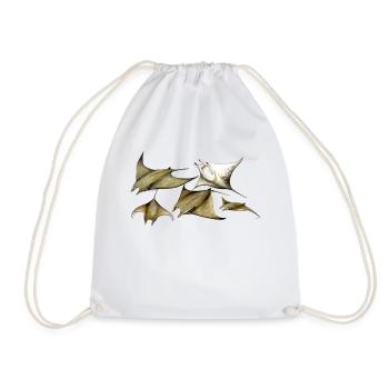 Tarapacana Mobula Stingray - Devil Fisch - Raie - Turnbeutel - Weiß - Vorne