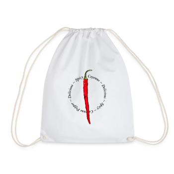 Piment de Cayenne Chili Scharf Hot Scharf Paprika Essen Nourriture - Sac de sport léger - blanc - Devant